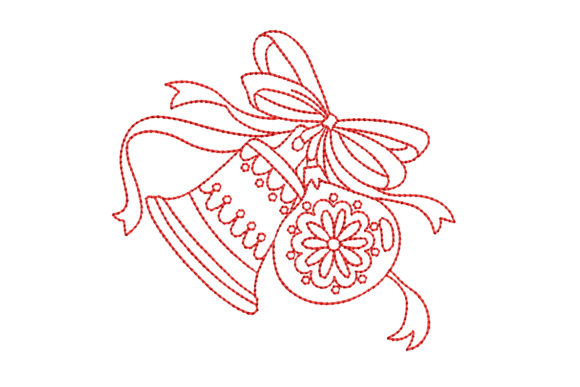 Review: Redwork Christmas Bell with Ornament Design