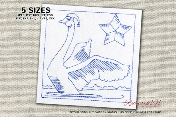 Reviewing the Christmas Swan Redwork Design for Boutique Apparel