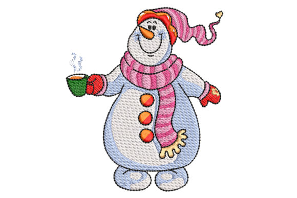 Snowman with Hot Chocolate: A Cozy Embroidery Review